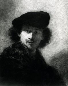 Selbstporträt mit Samtbarett von Rembrandt van Rijn