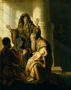 Simeon und Hannah im Tempel, um 1627 von Rembrandt van Rijn