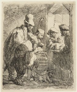 Spazierende Musiker von Rembrandt van Rijn