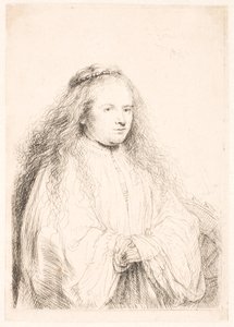 Studie von Saskia als St. Katharina (die "kleine jüdische Braut") von Rembrandt van Rijn