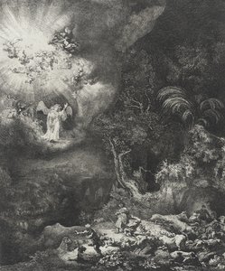 Der Engel erscheint den Hirten, 1634 von Rembrandt van Rijn