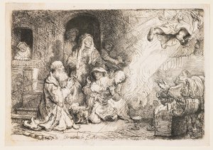 Der Engel verlässt die Familie des Tobias von Rembrandt van Rijn