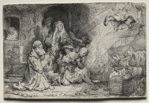 Der Engel verlässt die Familie des Tobit von Rembrandt van Rijn