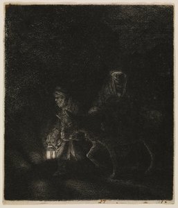 Die Flucht nach Ägypten (ein Nachtstück) von Rembrandt van Rijn