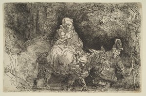 Die Flucht nach Ägypten: Überquerung eines Baches, 1654 von Rembrandt van Rijn