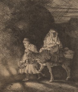 Die Flucht nach Ägypten: ein Nachtstück, 1651 von Rembrandt van Rijn