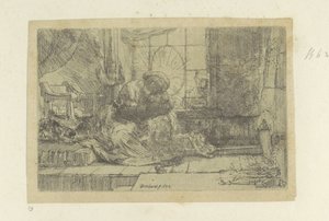 Die Heilige Familie mit der Katze und der Schlange von Rembrandt van Rijn