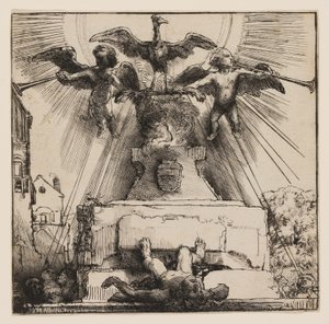 Der Phönix oder Die gestürzte Statue von Rembrandt van Rijn