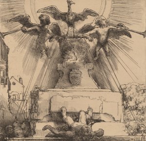 Der Phönix oder die gestürzte Statue, 1658 von Rembrandt van Rijn