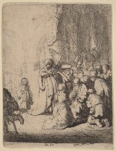 Die Darstellung im Tempel mit dem Engel: Kleine Platte von Rembrandt van Rijn