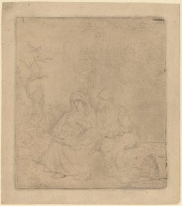 Die Rast auf der Flucht: Leicht radiert, 1645