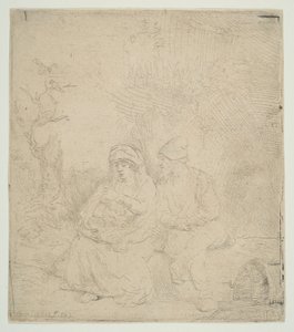 Die Rast auf der Flucht nach Ägypten, leicht geätzt, 1645