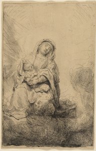 Die Jungfrau und das Kind in den Wolken von Rembrandt van Rijn