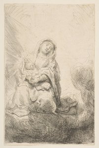 Die Jungfrau und das Kind in den Wolken von Rembrandt van Rijn