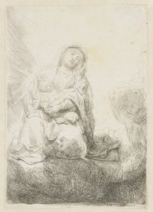 Die Jungfrau und das Kind in den Wolken von Rembrandt van Rijn