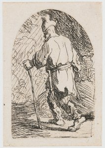 Die Flucht nach Ägypten: eine Skizze: St. Joseph von Rembrandt van Rijn
