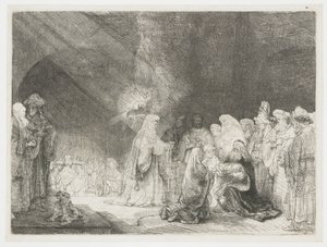 Die Darstellung im Tempel: länglicher Druck von Rembrandt van Rijn