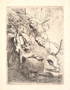 Die kleine Löwenjagd (mit einem Löwen) von Rembrandt van Rijn