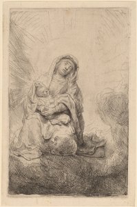 Jungfrau und Kind in den Wolken von Rembrandt van Rijn