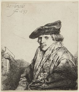 Junger Mann mit Mütze von Rembrandt van Rijn