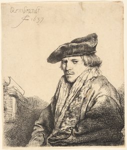 Junger Mann mit Samtkappe (Ferdinand Bol?) von Rembrandt van Rijn