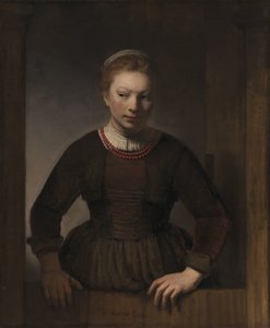 Junge Frau an einer offenen Halbtür, 1645 von Rembrandt van Rijn