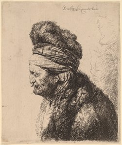 Der zweite orientalische Kopf von Rembrandt van Rijn and Studio of Rembrandt