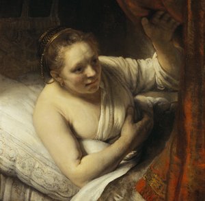 Eine Frau im Bett