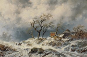 Holländische Winterlandschaft (Schneewehen) von Remigius Adrianus van Haanen