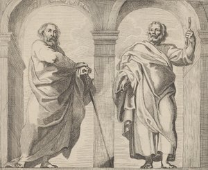 Heilige Peter und Paul in einem Vestibül, ca. 1630-80 von Remoldus Eynhoudts