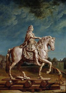 Transport der Reiterstatue von Ludwig XIV. aus der Werkstatt im Kapuzinerkloster, 1669