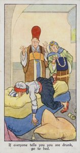 Östliches Sprichwort: Wenn dir jeder sagt, dass du betrunken bist, geh ins Bett von René Bull