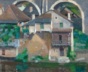 Häuser an der Vézère in Uzerche von René Fontayne