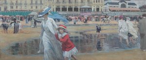 Der Strand von Cabourg, ca. 1910