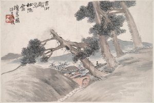 Lesen im abgelegenen Kiefernstudio (Song yin an) von Ren Yi