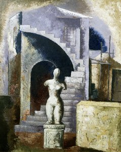 Statue und Treppe