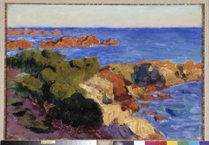 Les rochers rouges à Agay, Gemälde von Rene Seyssaud (1867-1952) 1901 Fondation regards de Provence, Marseille