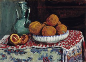 Stillleben am Krug Gemälde von Rene Seyssaud (1867-1952) 1909 Pflichtangabe: Sammlung Fondation Regards de Provence, Marseille