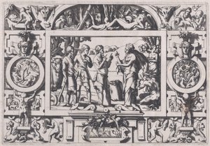 Königin Ino und der Bauer, 1563 von Rene Boyvin