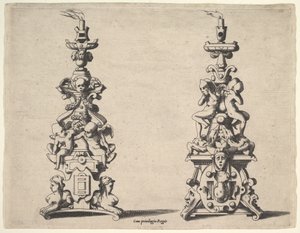 Zwei Kerzenhalter-Designs, ca. 1550-60