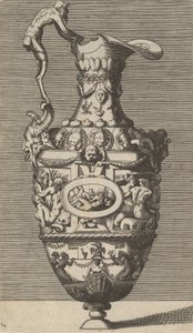 Vase mit einem Flussgott in einem ovalen Medaillon, spätes 17. Jahrhundert von Rene Boyvin