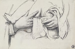 Studie der Hand für Unsere Liebe Frau von Morienval in Oise, Frankreich von René François Xavier Prinet