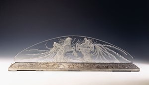 Deux Cavaliers; eine seltene Glasleuchte von Rene Jules Lalique