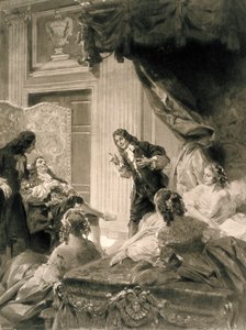 Szene aus dem Stück "Der eingebildete Kranke" von Jean Baptiste Poquelin genannt MOLIERE (1622-1673), spätes 19. - frühes 20. Jahrhundert