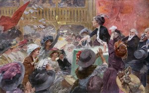 Treffen der Suffragetten während einer Wahlkampagne
