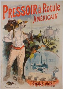 Plakat zur Werbung für eine amerikanische Weinpresse, ausgestellt auf der Exposition Universelle de Lyon
