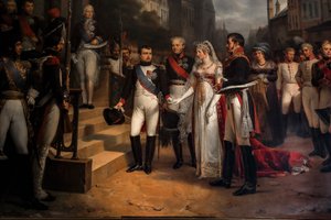Napoleon empfängt die Königin von Preußen in Tilsit
