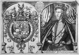 Thomas Howard, 4. Herzog von Norfolk und sein Wappen, 1616 von Renold Elstrack