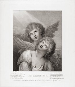 Zwei Cherubim. Zwei Engel. von Rev. Matthew William (after) Peters