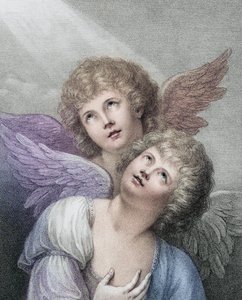 Zwei Cherubim. Zwei Engel. von Rev. Matthew William (after) Peters